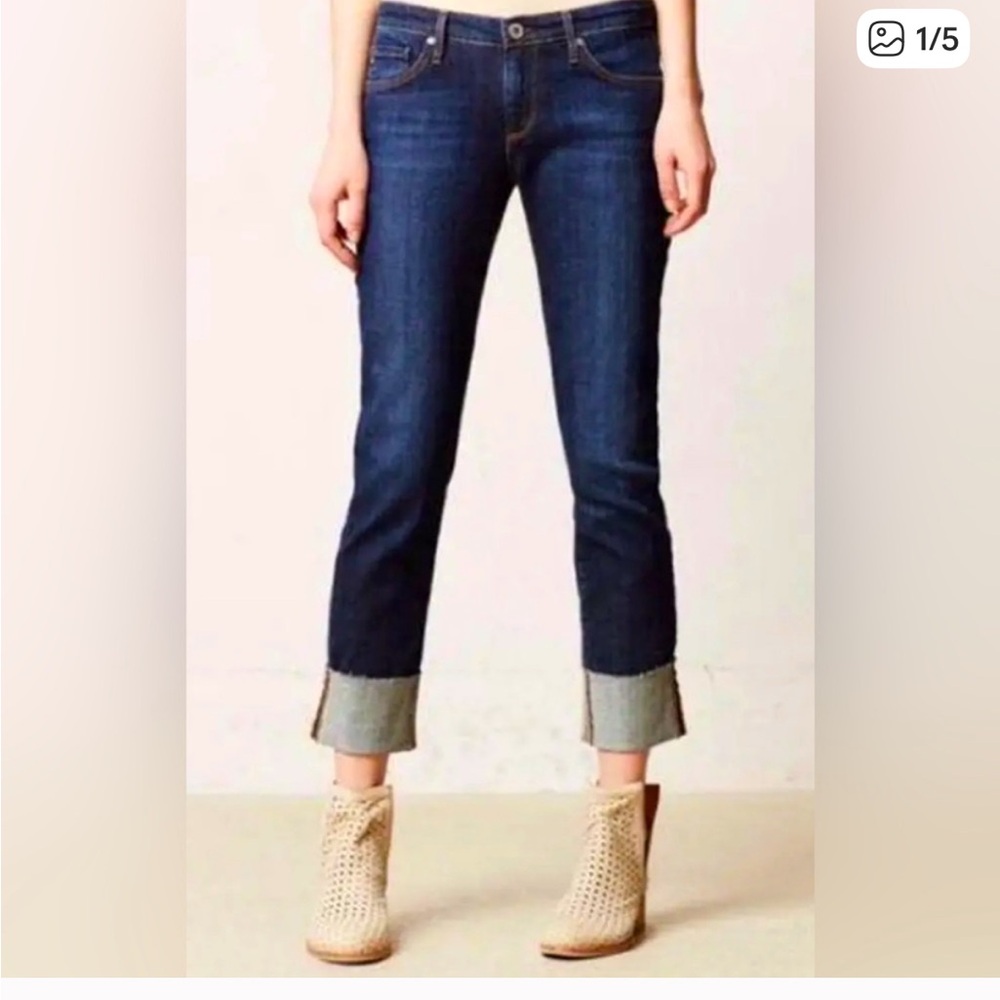 Adriano Goldschmied Slim Straight Cuffed Jeans The Stevie EUC